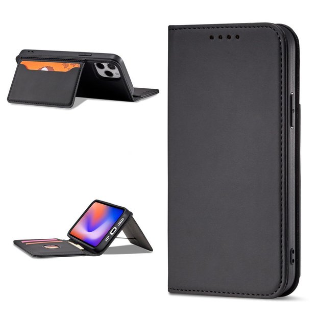 Magnet Card Case for iPhone 12 cover card wallet card stand black 3