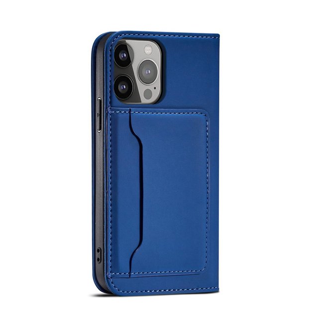Magnet Card Case for iPhone 13 cover card wallet card stand blue 4