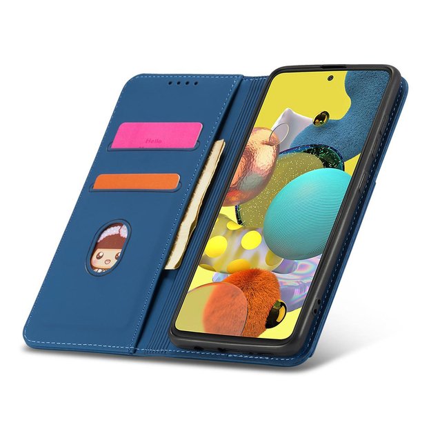 Magnet Card Case For Samsung Galaxy A12 5G Pouch Wallet Card Holder Blue 10