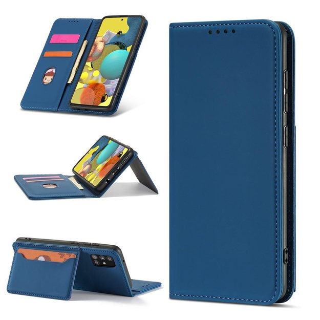 Magnet Card Case For Samsung Galaxy A12 5G Pouch Wallet Card Holder Blue 4