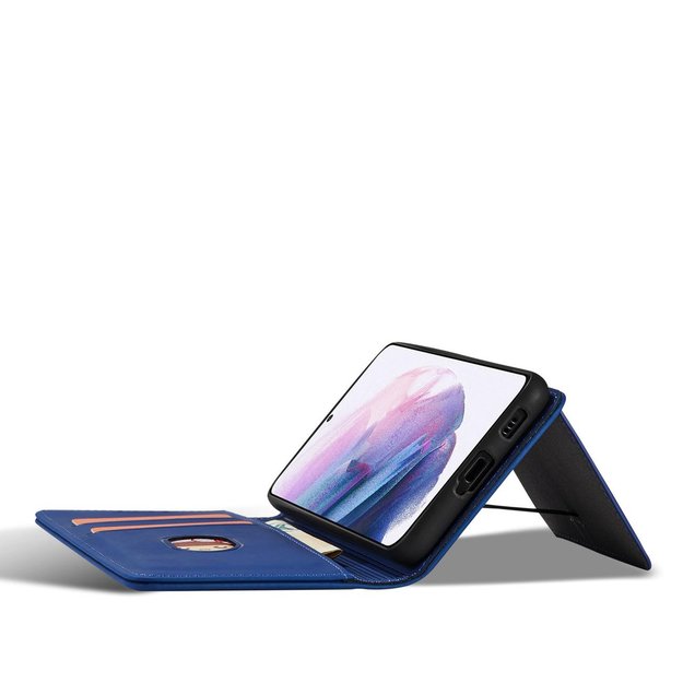 Magnet Card Case Case for Samsung Galaxy S22 + (S22 Plus) Pouch Wallet Card Holder Blue 7