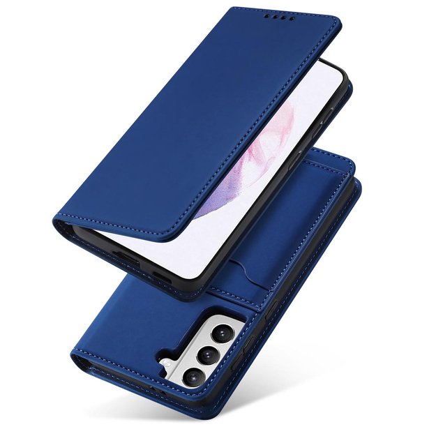 Magnet Card Case Case for Samsung Galaxy S22 + (S22 Plus) Pouch Wallet Card Holder Blue 12