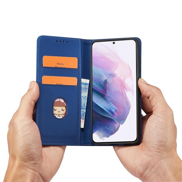 Magnet Card Case Case for Samsung Galaxy S22 + (S22 Plus) Pouch Wallet Card Holder Blue 10