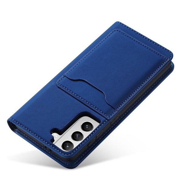 Magnet Card Case Case for Samsung Galaxy S22 + (S22 Plus) Pouch Wallet Card Holder Blue 3