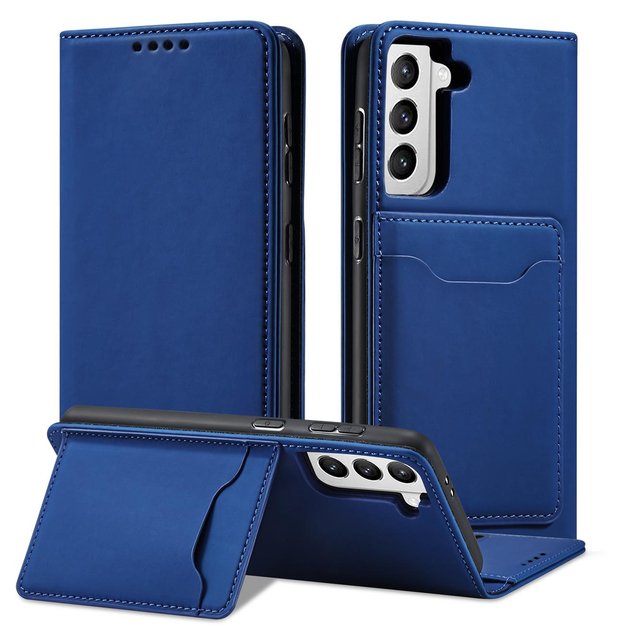 Magnet Card Case Case for Samsung Galaxy S22 + (S22 Plus) Pouch Wallet Card Holder Blue 1