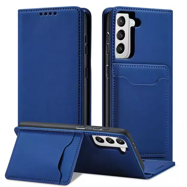 Magnet Card Case Case for Samsung Galaxy S22 + (S22 Plus) Pouch Wallet Card Holder Blue 13