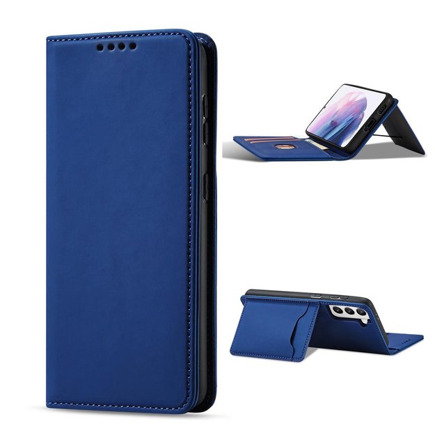 Magnet Card Case Case for Samsung Galaxy S22 + (S22 Plus) Pouch Wallet Card Holder Blue 2