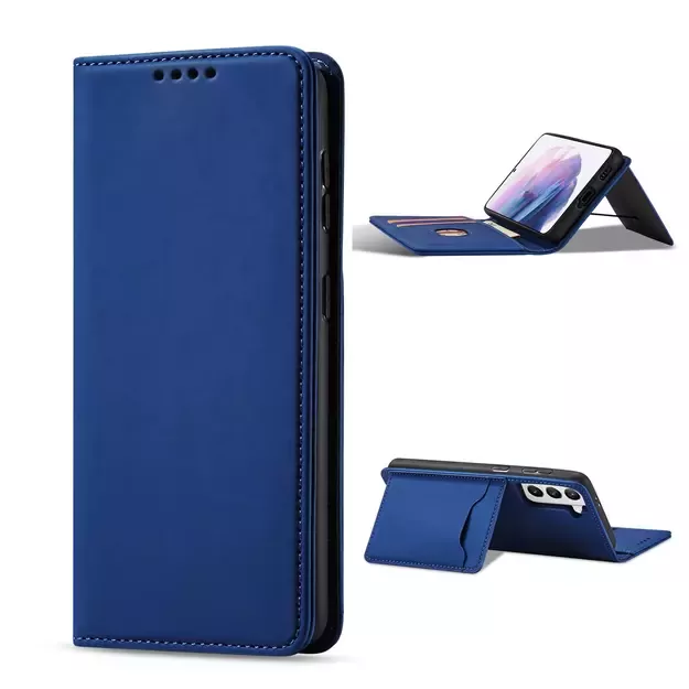 Magnet Card Case Case for Samsung Galaxy S22 + (S22 Plus) Pouch Wallet Card Holder Blue 14