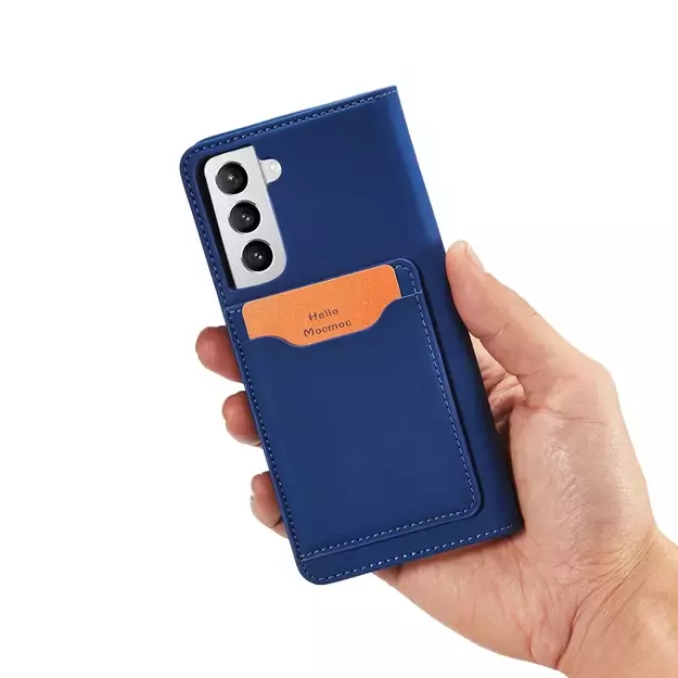 Magnet Card Case Case for Samsung Galaxy S22 + (S22 Plus) Pouch Wallet Card Holder Blue 21