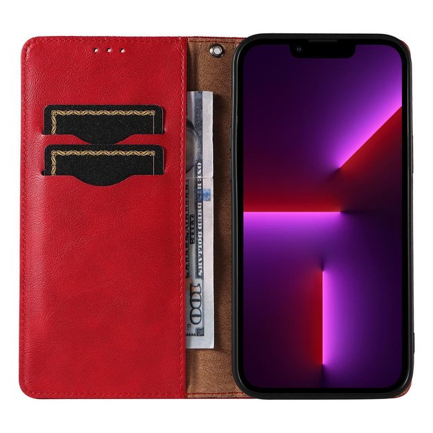 Magnet Strap Case Case for iPhone 12 Pro Max Pouch Wallet + Mini Lanyard Pendant Red 7
