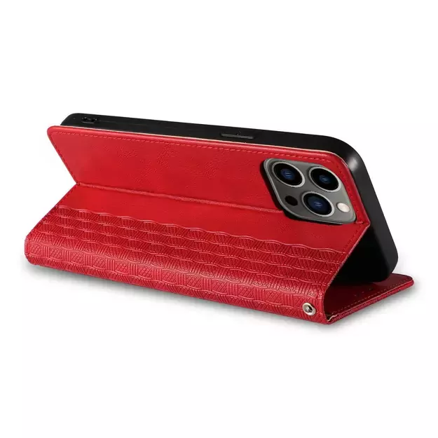 Magnet Strap Case Case for iPhone 12 Pro Max Pouch Wallet + Mini Lanyard Pendant Red 24