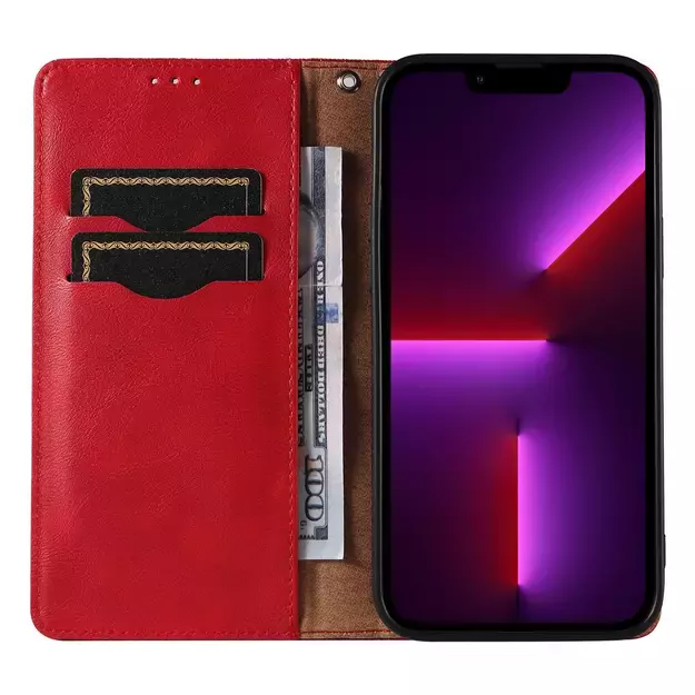 Magnet Strap Case Case for iPhone 12 Pro Max Pouch Wallet + Mini Lanyard Pendant Red 19
