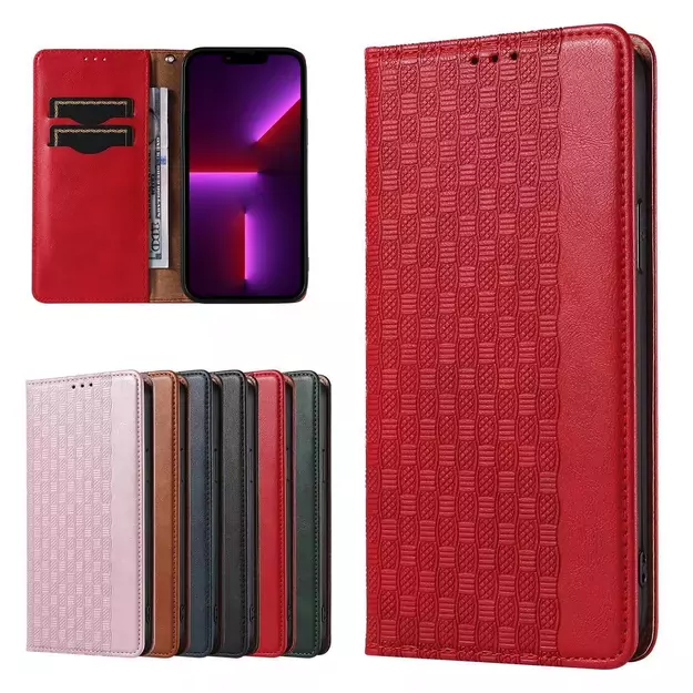 Magnet Strap Case Case for iPhone 12 Pro Max Pouch Wallet + Mini Lanyard Pendant Red 13