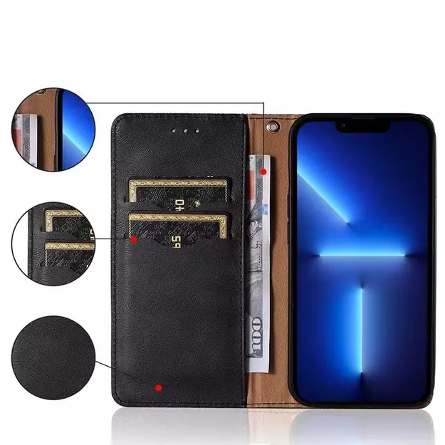 Magnet Strap Case Case for Samsung Galaxy A13 5G Pouch Wallet + Mini Lanyard Pendant Black 7