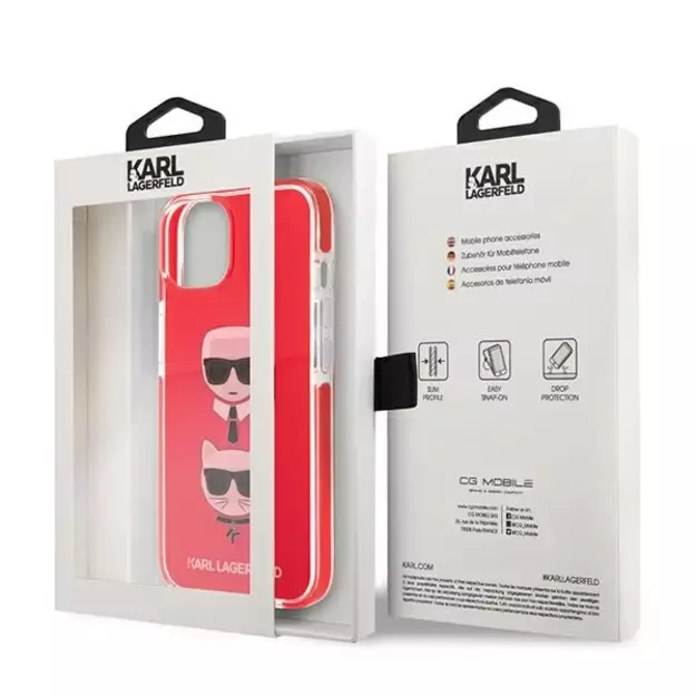 Karl Lagerfeld KLHCP13STPE2TR iPhone 13 mini 5,4  hardcase czerwony/red Karl&Choupette Head 7