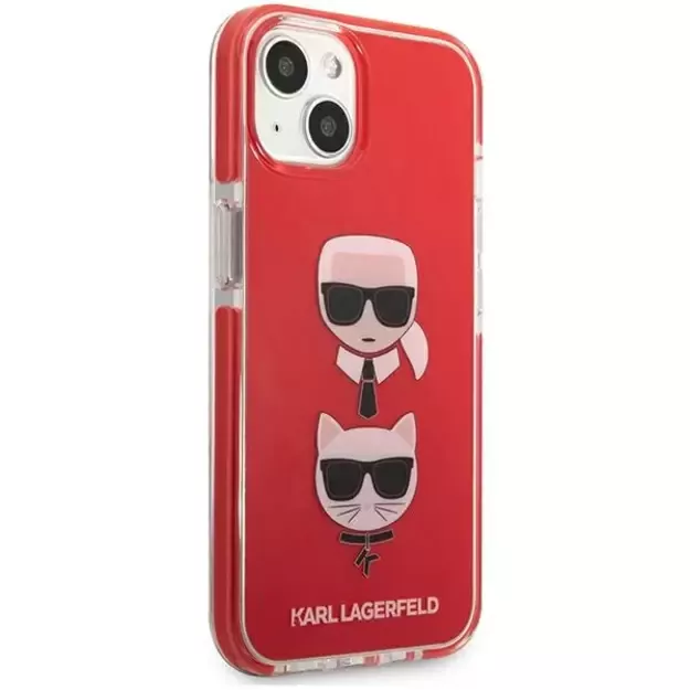 Karl Lagerfeld KLHCP13STPE2TR iPhone 13 mini 5,4  hardcase czerwony/red Karl&Choupette Head 3