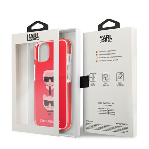 Karl Lagerfeld KLHCP13STPE2TR iPhone 13 mini 5,4  hardcase czerwony/red Karl&Choupette Head 14