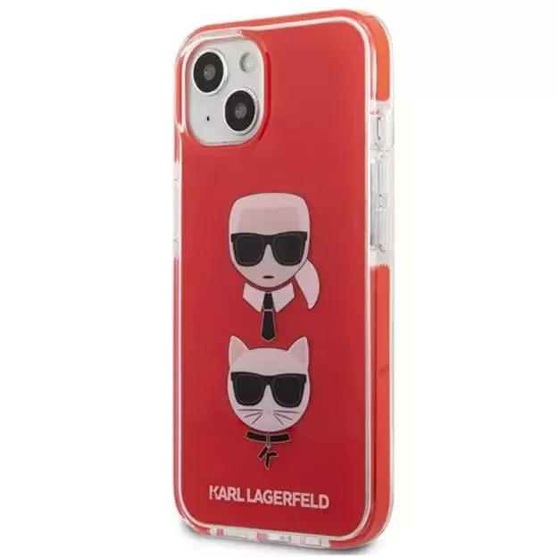 Karl Lagerfeld KLHCP13STPE2TR iPhone 13 mini 5,4  hardcase czerwony/red Karl&Choupette Head 1
