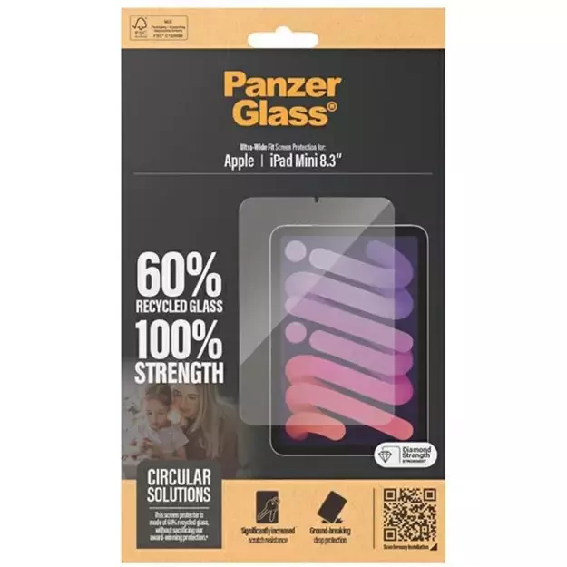 PanzerGlass Ultra-Wide Fit tempered glass for iPad mini 8.3&quot  2024 3