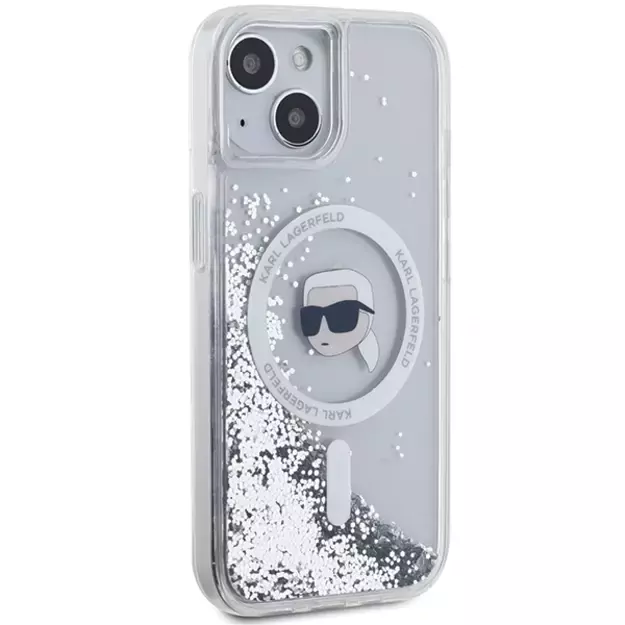 Karl Lagerfeld Liquid Glitter Karl Head MagSafe case for iPhone 15 / 14 / 13 - transparent 10