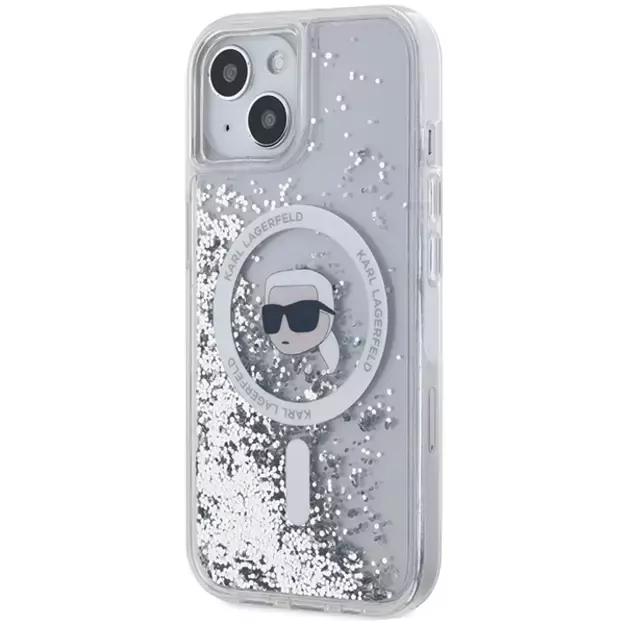 Karl Lagerfeld Liquid Glitter Karl Head MagSafe case for iPhone 15 / 14 / 13 - transparent 8