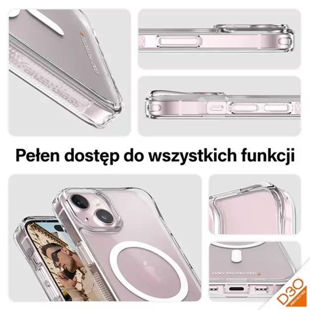 PanzerGlass HardCase with MagSafe with D3O and Military Grade Certification for iPhone 15/14/13 - Transparent 9