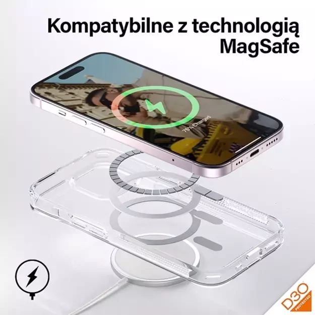 PanzerGlass HardCase with MagSafe with D3O and Military Grade Certification for iPhone 15/14/13 - Transparent 10