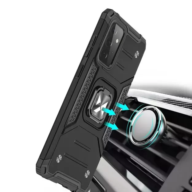 Wozinsky Ring Armor Case Kickstand Tough Rugged Cover for Samsung Galaxy A72 4G pink 11
