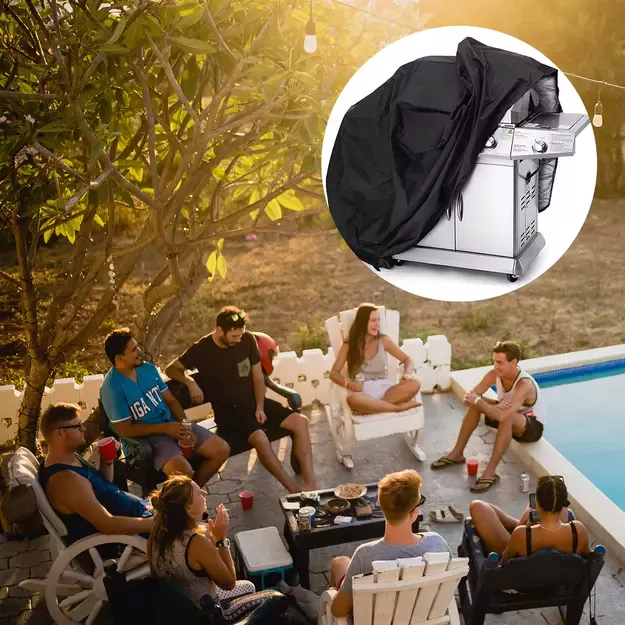 Waterproof grill cover, bicycle cover, bike cover, garden furniture cover, XXL cover, black 4