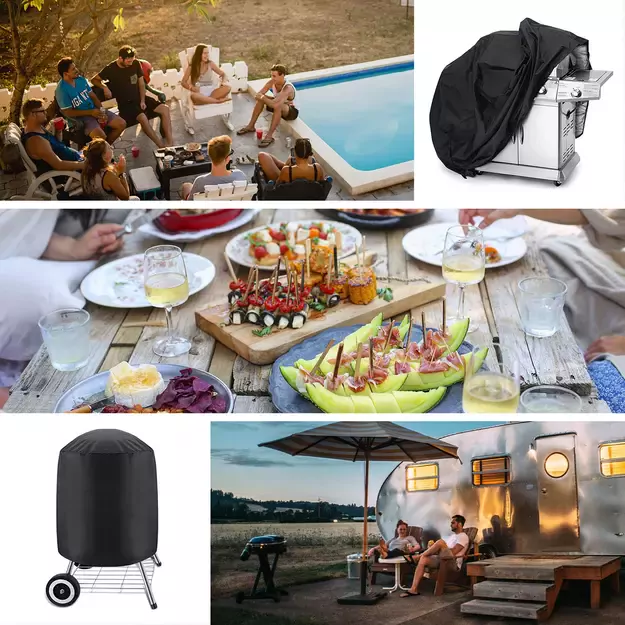 Waterproof grill cover, bicycle cover, bike cover, garden furniture cover, XXL cover, black 5