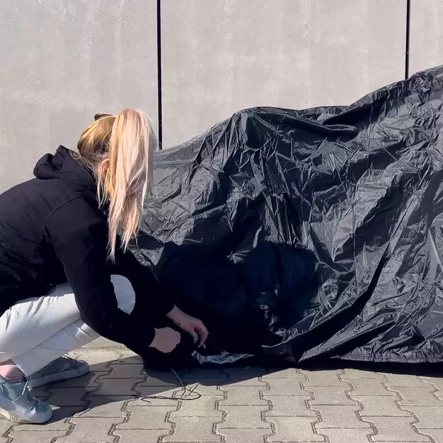 Waterproof grill cover, bicycle cover, bike cover, garden furniture cover, XXL cover, black 13