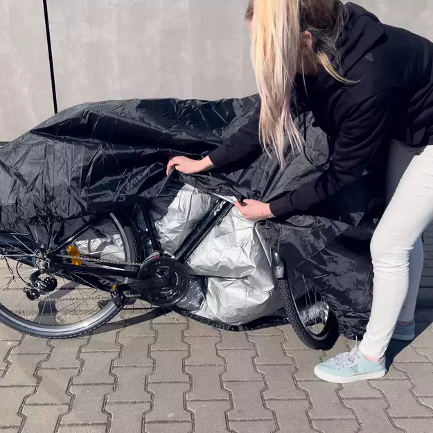 Waterproof grill cover, bicycle cover, bike cover, garden furniture cover, XXL cover, black 12