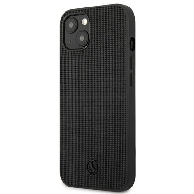 Mercedes MEHCP13MMBLBK iPhone 13 6,1  czarny/black hardcase Leather Meshed Metal Logo 8