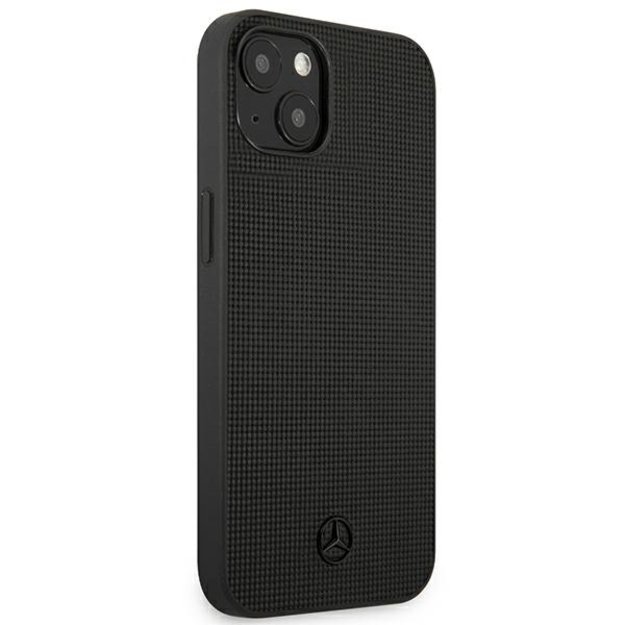 Mercedes MEHCP13MMBLBK iPhone 13 6,1  czarny/black hardcase Leather Meshed Metal Logo 10