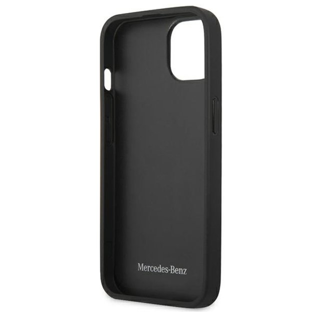 Mercedes MEHCP13MMBLBK iPhone 13 6,1  czarny/black hardcase Leather Meshed Metal Logo 13