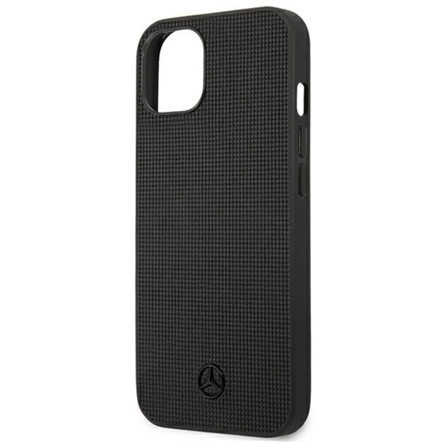 Mercedes MEHCP13MMBLBK iPhone 13 6,1  czarny/black hardcase Leather Meshed Metal Logo 12