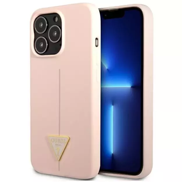 Guess GUHCP13LSLTGP iPhone 13 Pro / 13 6.1&quot  pink/pink hardcase Silicone Triangle