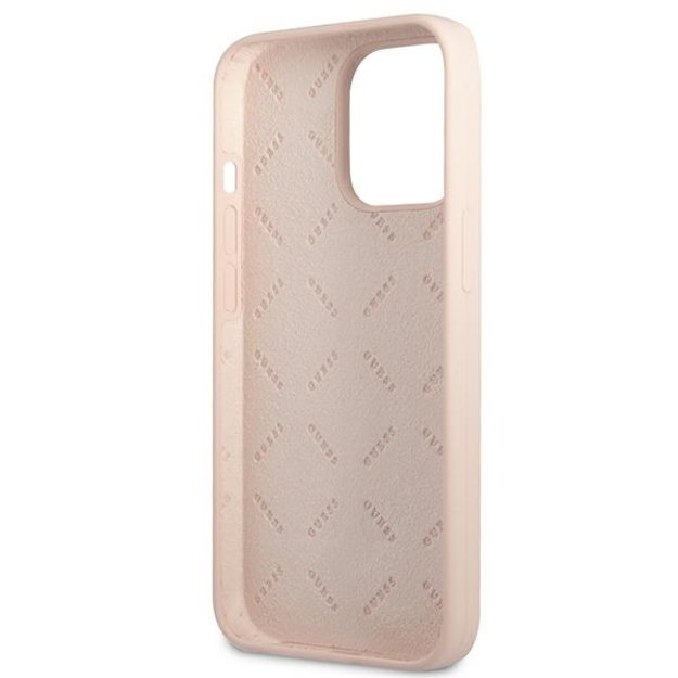 Guess GUHCP13LSLTGP iPhone 13 Pro / 13 6.1&quot  pink/pink hardcase Silicone Triangle 13
