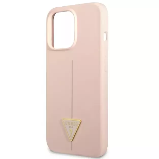 Guess GUHCP13LSLTGP iPhone 13 Pro / 13 6.1&quot  pink/pink hardcase Silicone Triangle 5