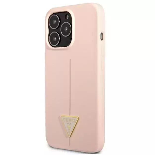 Guess GUHCP13LSLTGP iPhone 13 Pro / 13 6.1&quot  pink/pink hardcase Silicone Triangle 1