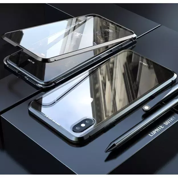 Wozinsky Full Magnetic Case Full Body Front and Back Cover with built-in glass for Samsung Galaxy A72 4G black-transparent 31