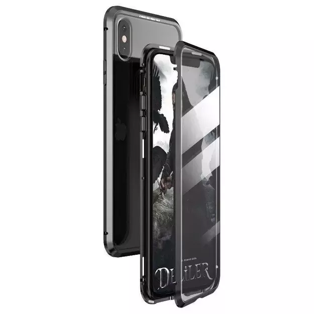 Wozinsky Full Magnetic Case Full Body Front and Back Cover with built-in glass for Samsung Galaxy A72 4G black-transparent 22