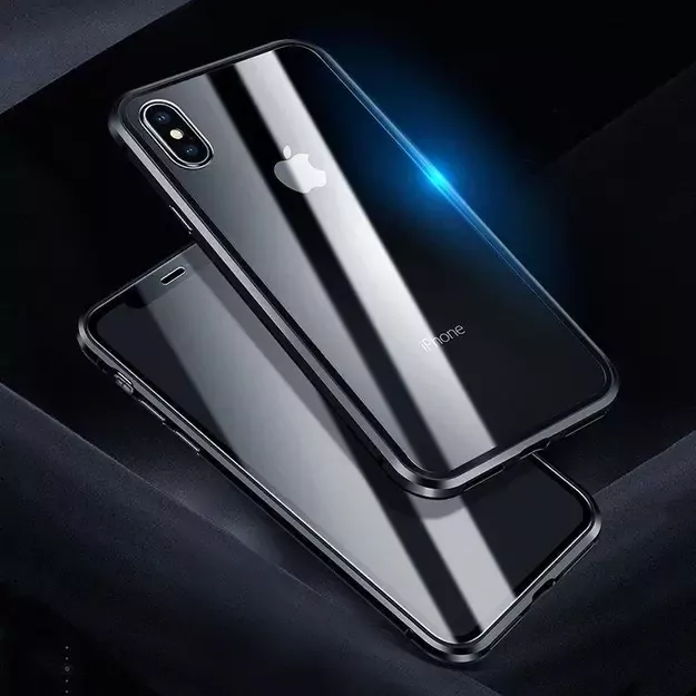 Wozinsky Full Magnetic Case Full Body Front and Back Cover with built-in glass for Samsung Galaxy A72 4G black-transparent 33