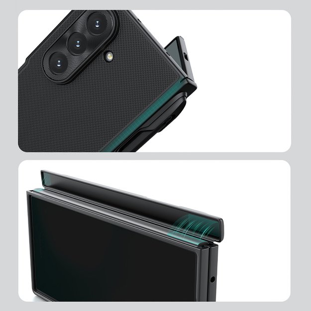 Etui Nillkin Super Frosted Shield Fold Magnetic na Samsung Galaxy Z Fold 7 kompatybilne z MagSafe - czarne 9