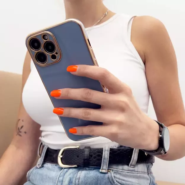 Lighting Color Case for Xiaomi Redmi Note 11 gel cover with gold frame white 8