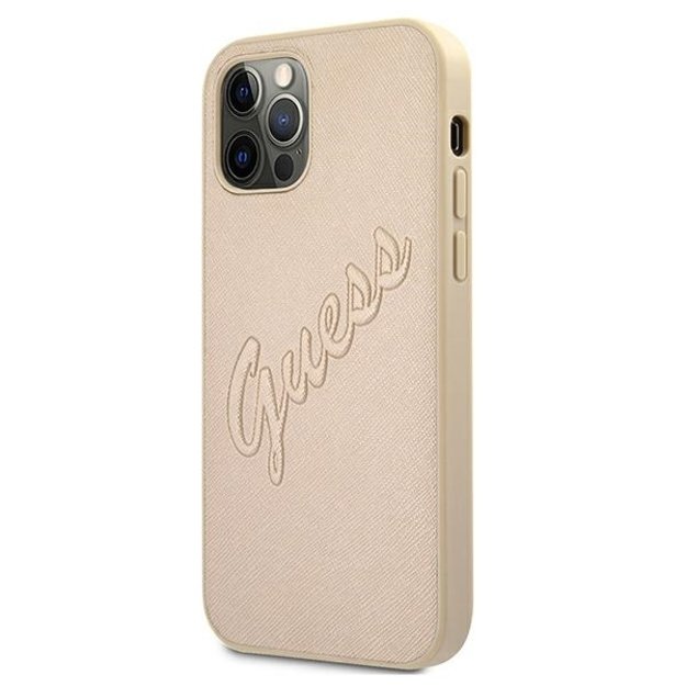 Guess GUHCP12LRSAVSLG iPhone 12 Pro Max 6.7&quot  gold/gold hardcase Saffiano Vintage Script 8