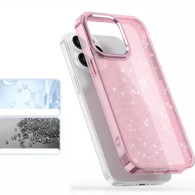 Glitter Case for iPhone 16 Pro Max - pink with glitter 16