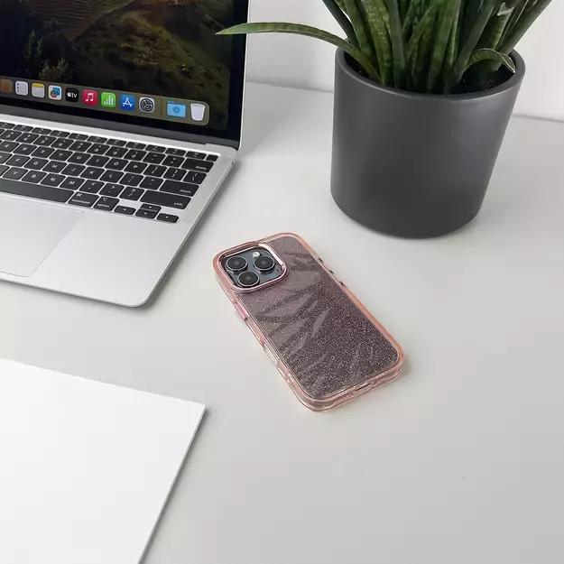 Glitter Case for iPhone 16 Pro Max - pink with glitter 18