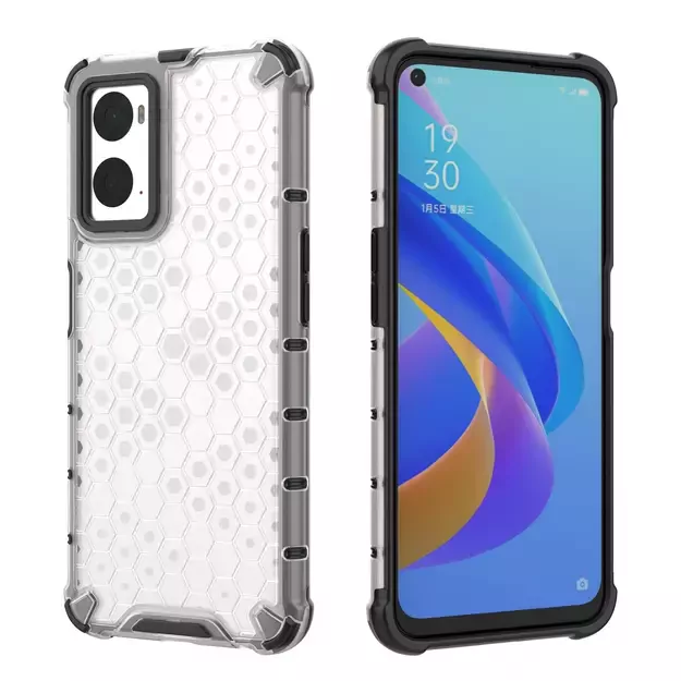 Honeycomb case armored cover with gel frame Oppo A76 / Oppo A36 / Realme 9i transparent 28