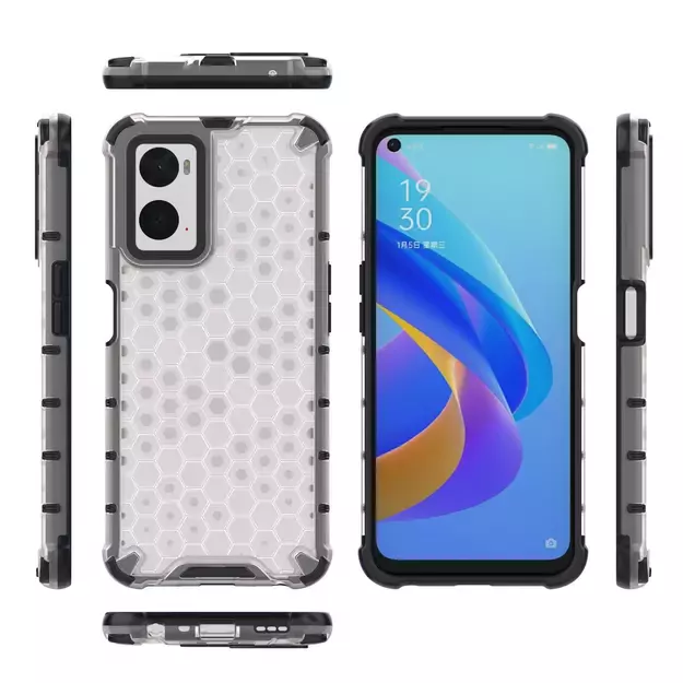 Honeycomb case armored cover with gel frame Oppo A76 / Oppo A36 / Realme 9i transparent 36